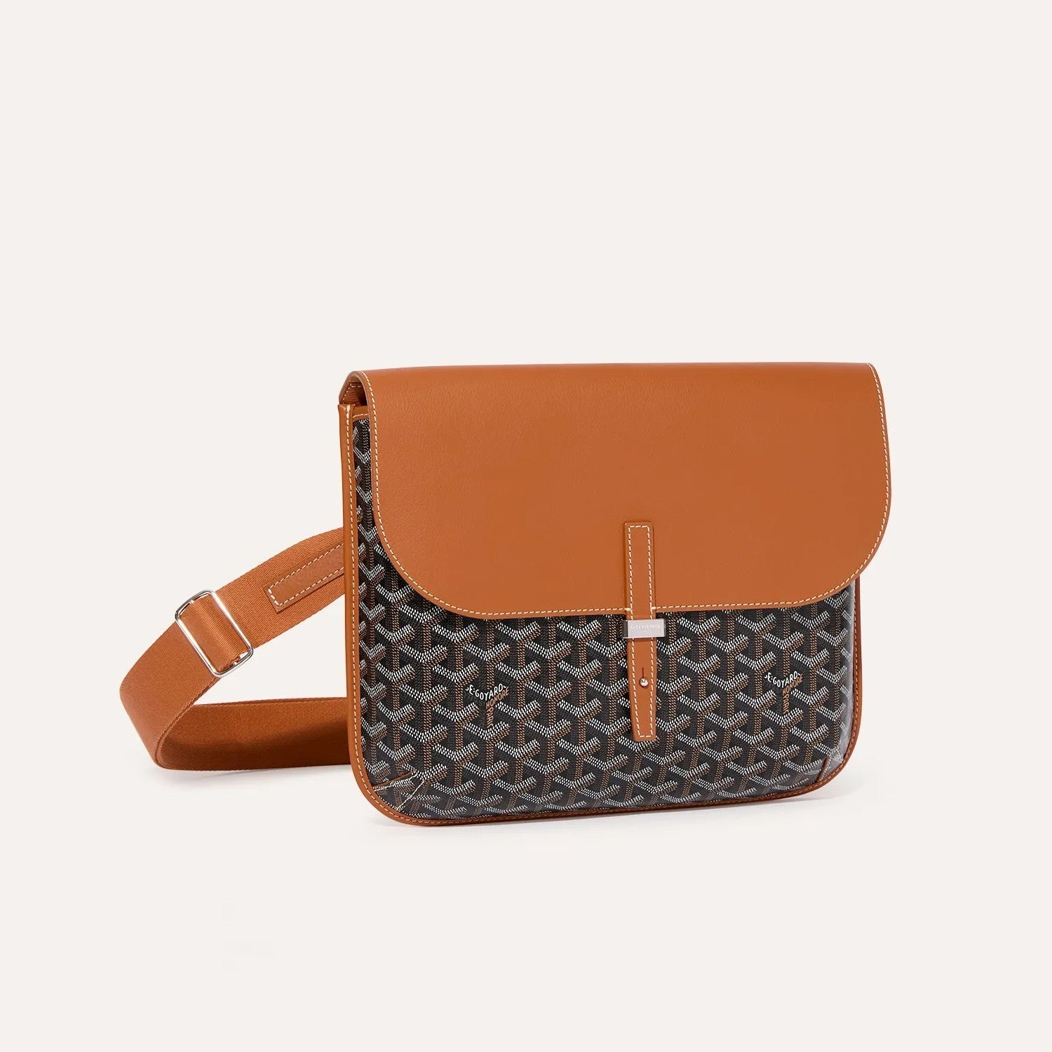 GOYARD Coursier Men's and Women's Solid Color Adjustable Shoulder Strap Canvas Spell Calfskin Messenger Bag Crossbody Shoulder Bags #76473