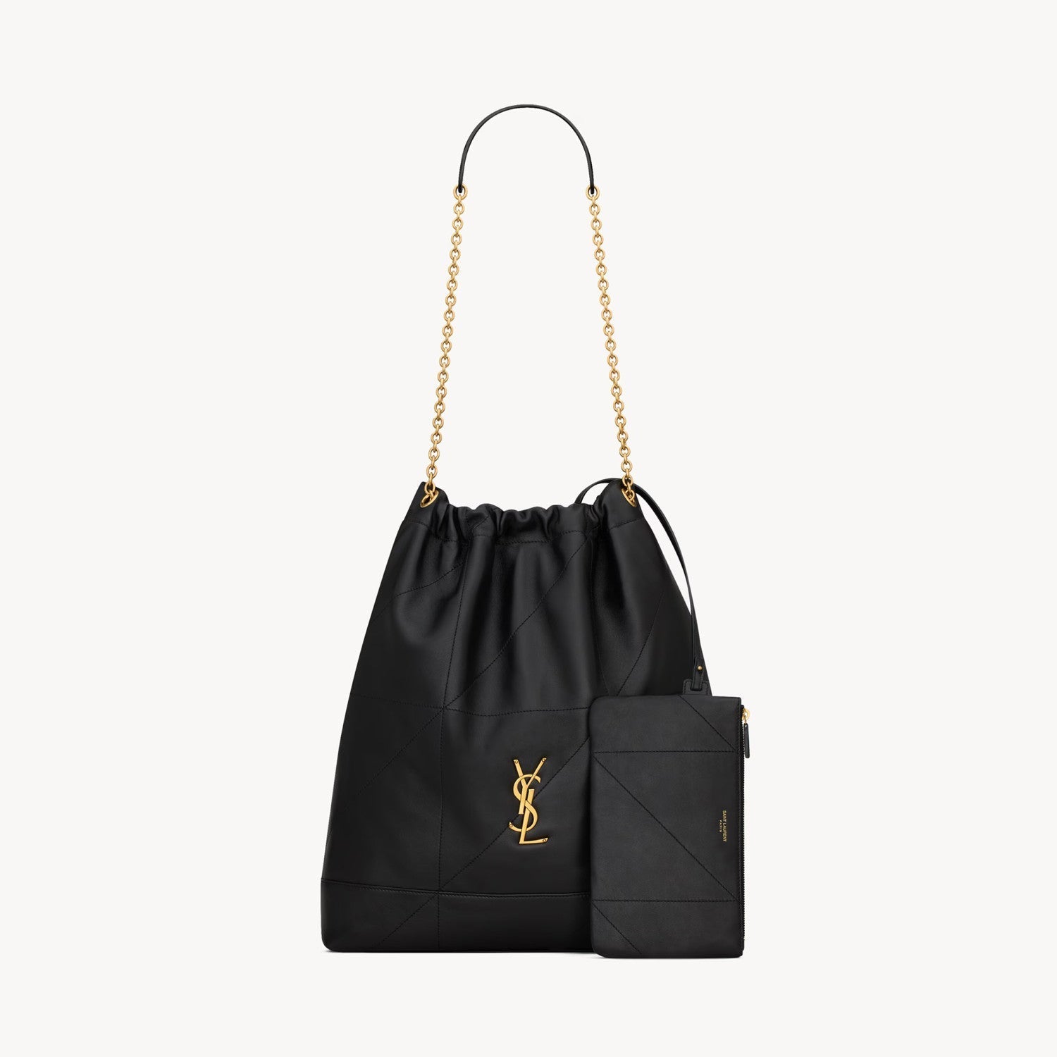 SAINT LAURENT JAMIE POCHON Women's Solid Colour Suede Leather Metal Chain Tote Shoulder Bag Bags #76824