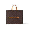 Louis Vuitton Men's Brown Classic Vintage Adjustable Shoulder Strap Embroidered Letter Print Tote Bag - Premium Coated Canvas Leather Bag #75711