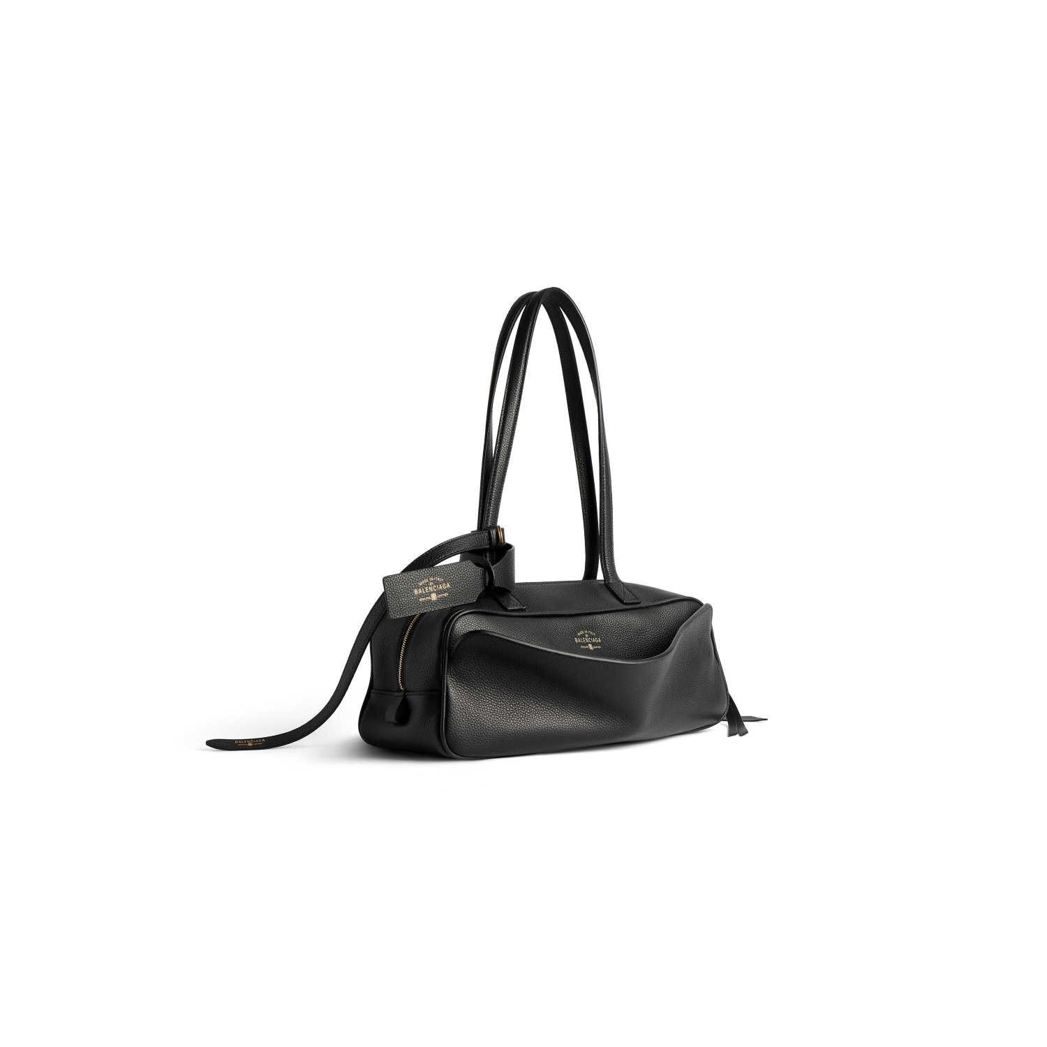 Balenciaga Women's Carrie Small Bowling Bag Logo Printed Vintage Solid Color Leather Tote Shoulder Bags Ngvp 8329202ABNQ1000 #1511