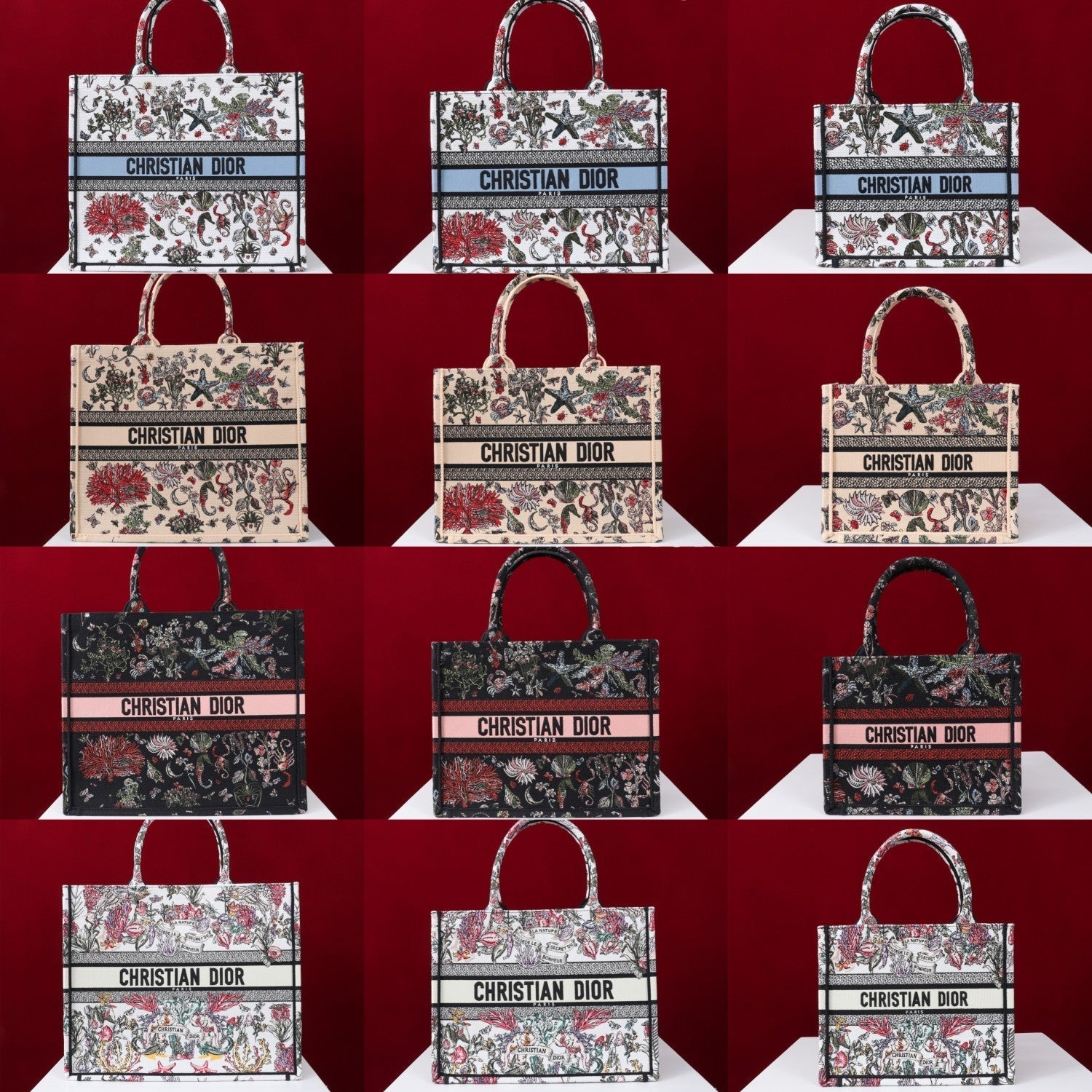 Dior Book Tote Women's Pattern Printed Embroidered Letter Printed Tweed Canvas Tote Bag Bags (please Contact Customer Service For Colour Selection Before Purchase) #76615