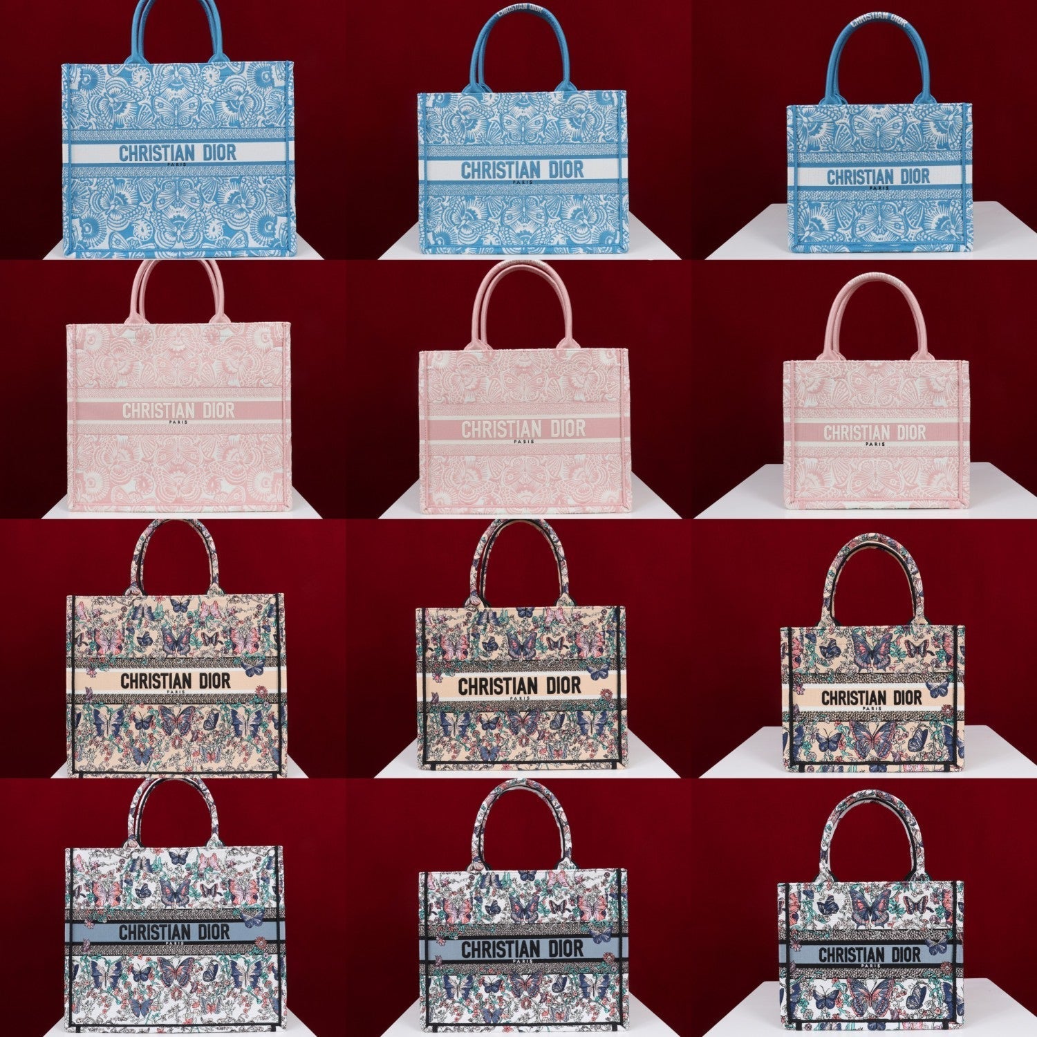 Dior Book Tote Women's Pattern Printed Embroidered Letter Printed Tweed Canvas Tote Bag Bags (please Contact Customer Service For Colour Selection Before Purchase) #76615