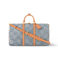 Louis Vuitton Keepall Bandoulière 50 Men's and Women's Detachable Adjustable Shoulder Strap Zipper Closure Denim Step Shoulder Tote Travel Bag Bags #75562
