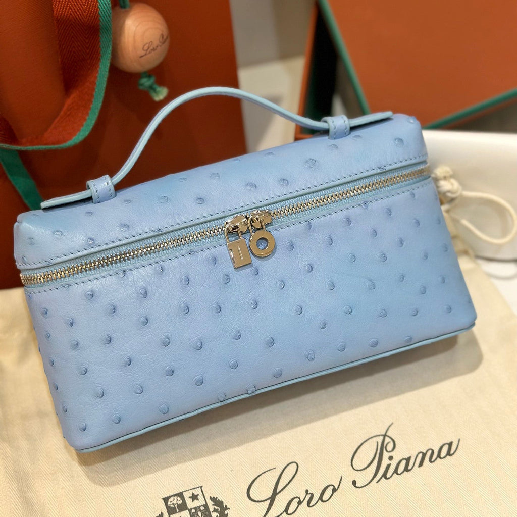 Loro Piana Extra pocket L19 Extra Pocket Women's Solid Color Double Zipper Closure Calfskin Shoulder Bag Bags #75346