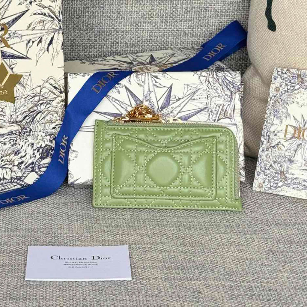 Dior Lady Dior Cosmos Zipped Card Holder Women's Fashion Temperament Logo Solid Colour Metal Decoration Card Case Card Holder Bag Bags S0965ONMJ  #81143