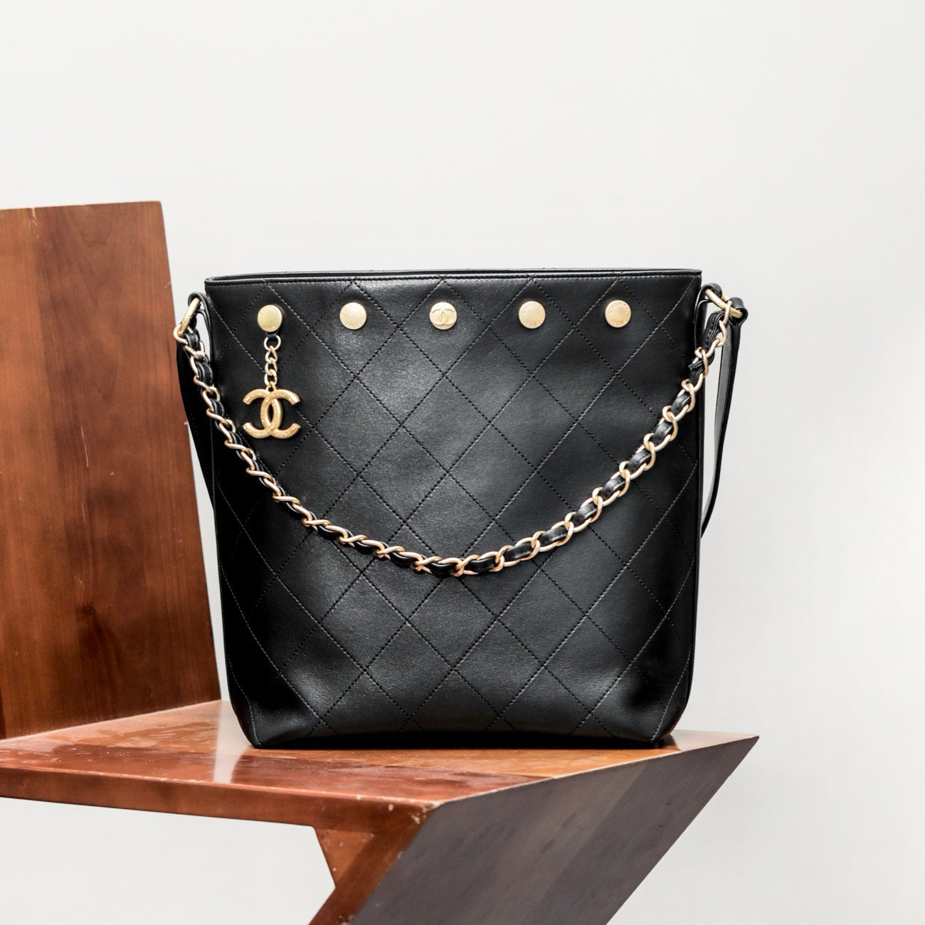Chanel Women's Letter Logo Lattice Drawstring Closure Calfskin Mini Shoulder Crossbody Bag Bags #75892