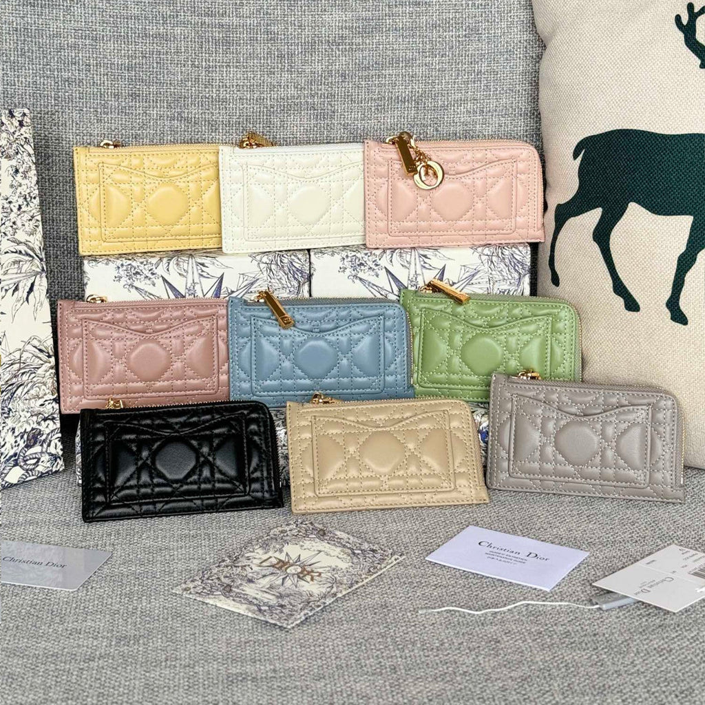 Dior Lady Dior Cosmos Zipped Card Holder Women's Fashion Temperament Logo Solid Colour Metal Decoration Card Case Card Holder Bag Bags S0965ONMJ  #81143