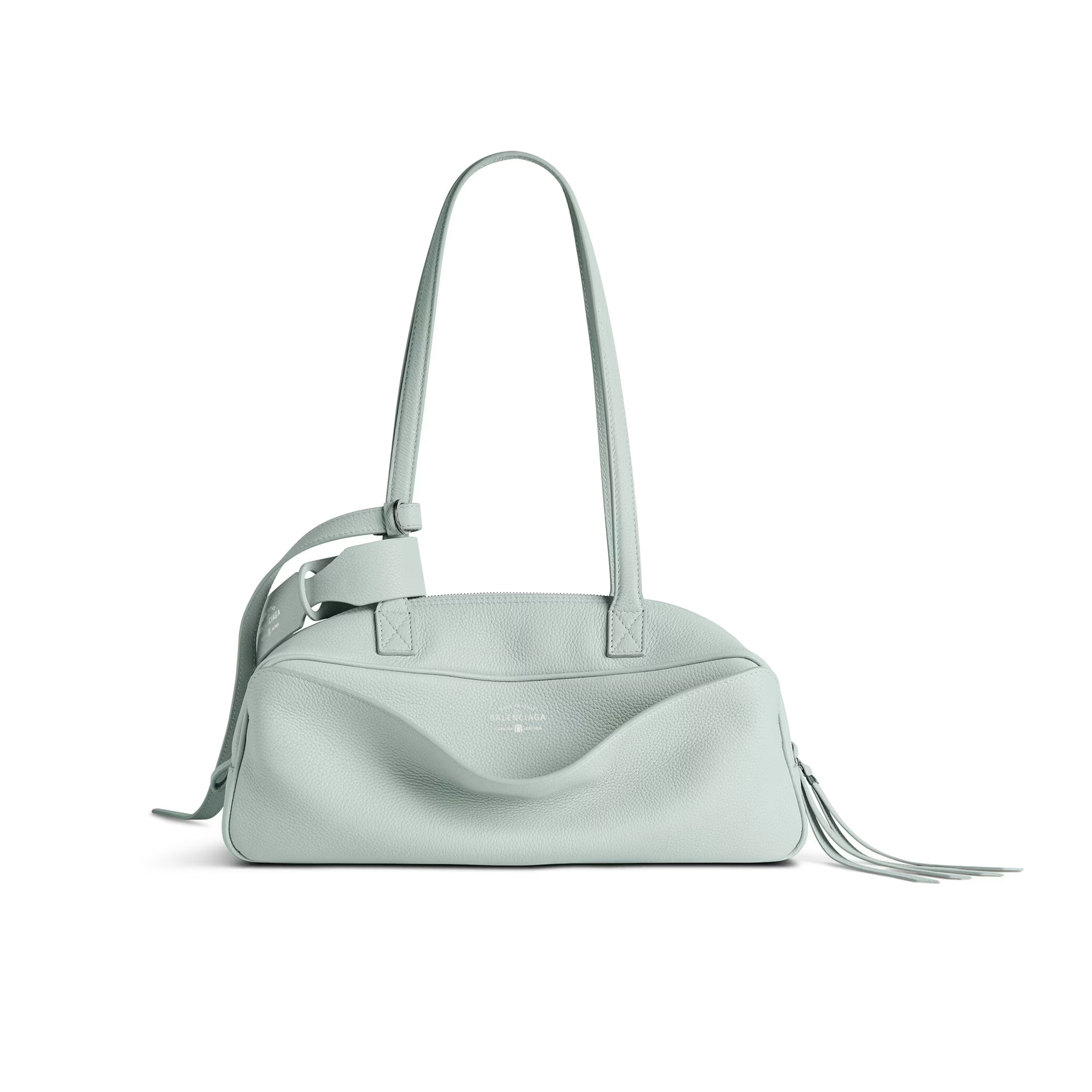 Balenciaga Women's Carrie Small Bowling Bag Logo Printed Vintage Solid Color Leather Tote Shoulder Bags Ngvp 8329202ABNQ1000 #1511