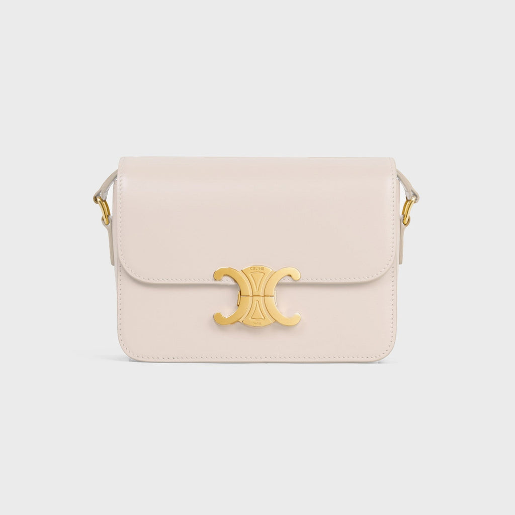 Celine Teen Triomphe Glossy Cow Leather Handbags Women's Temperament Luxury Solid Colour Temperament Crossbody Bag Logo Handbags Bag Bags #71965