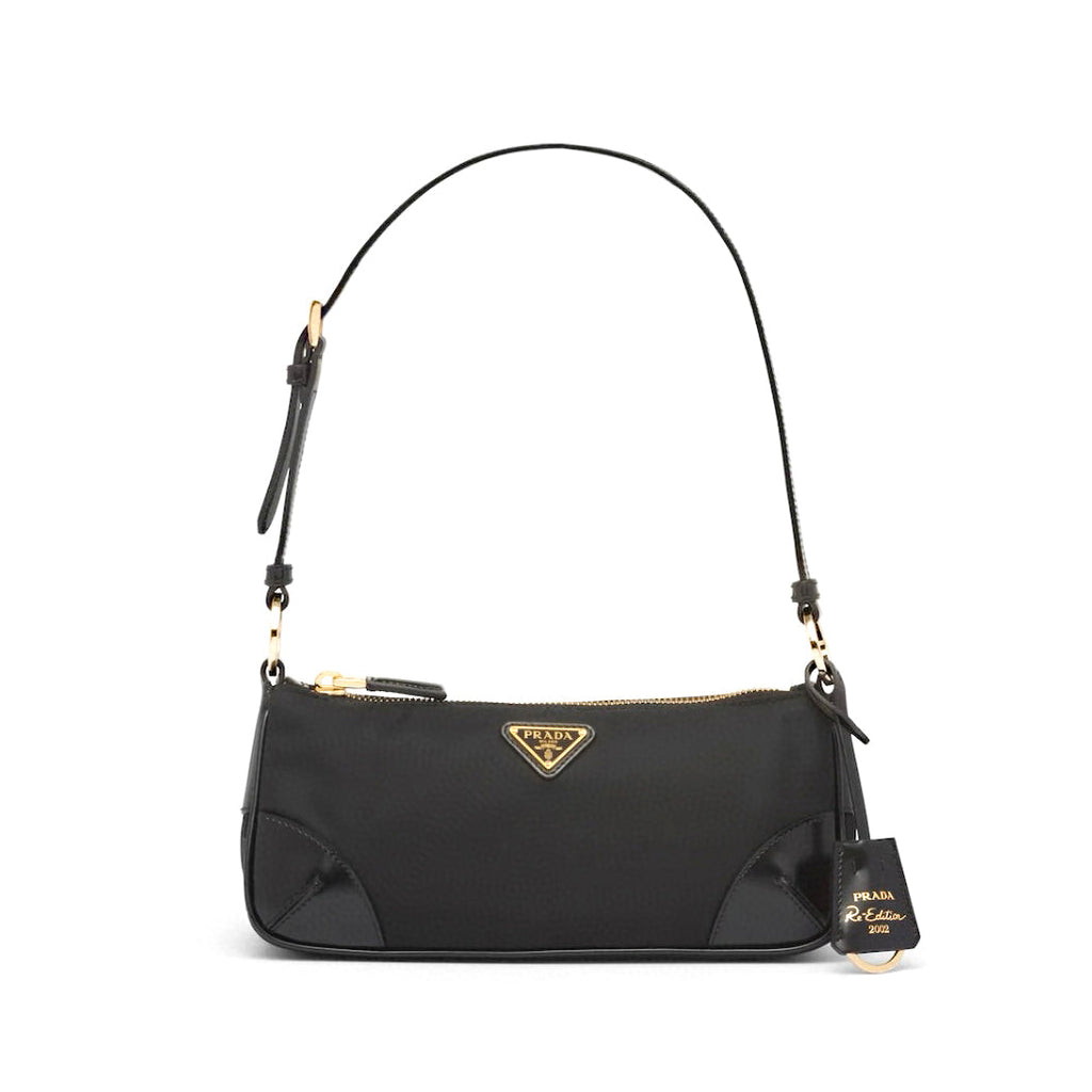 Prada Re-Edition 2002 Women's Solid Color Re-Nylon And Brushed Leather Shoulder Bag Bags #77949