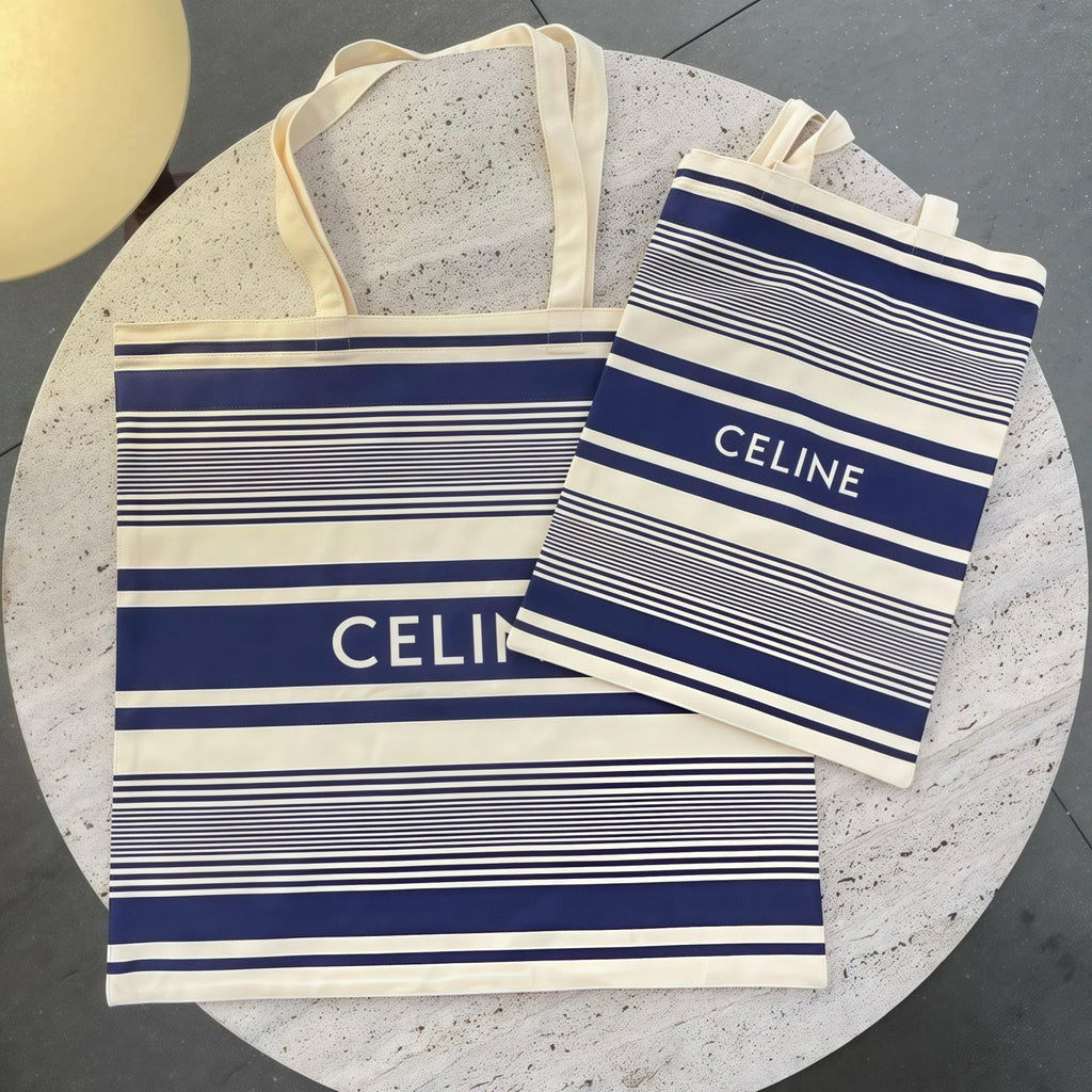 Celine Women's Striped Letter Print Casual Single Shoulder Tote Bag Bags (One Large and One Small Combination) #76985