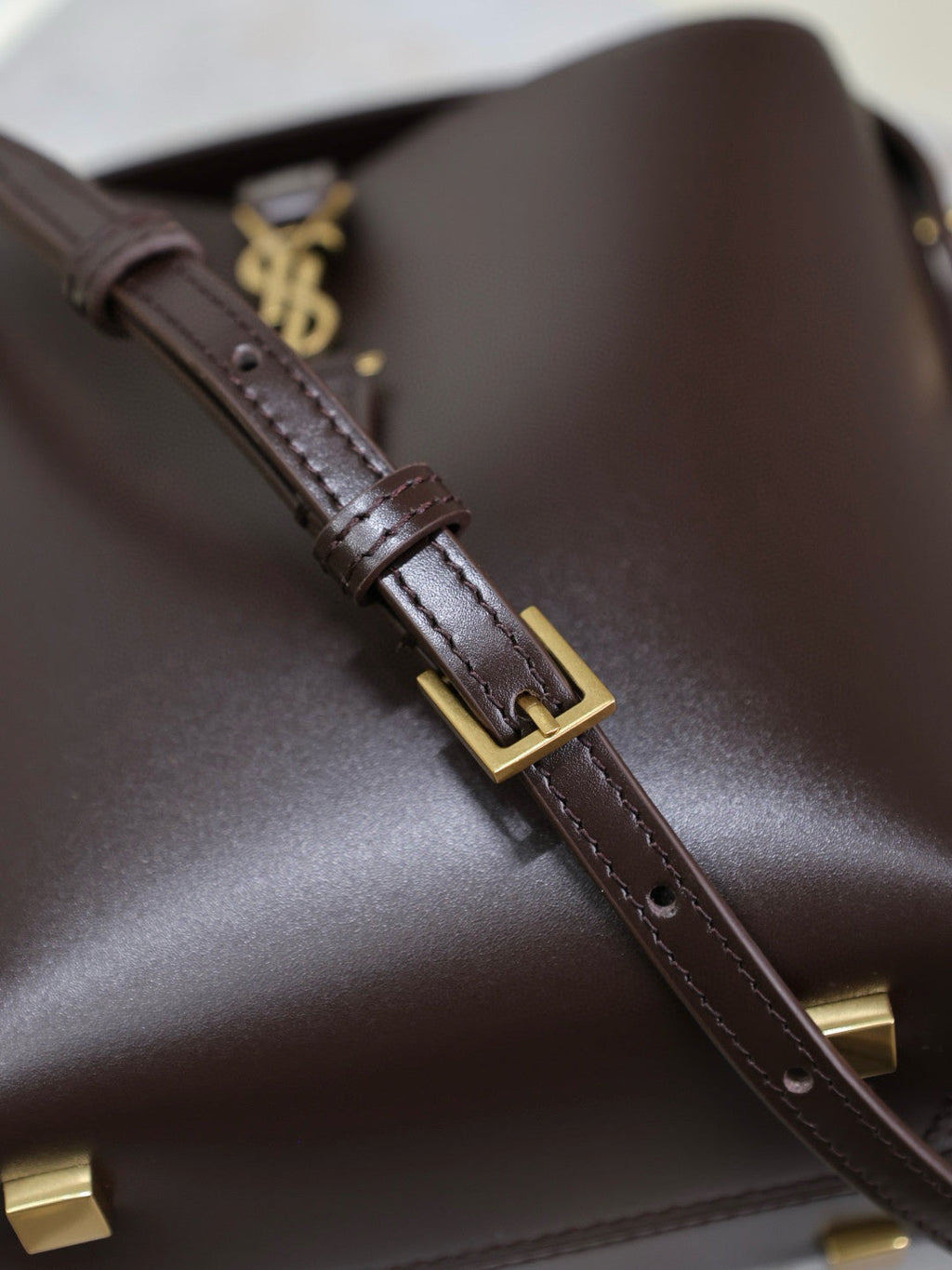 Saint Laurent Women's LE 37 Logo Hook Buckle mini Small Glossy Solid Color Bucket Bag Suede Leather Handbags Casual Bags 7490362R20W9207 #81334