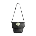 Balenciaga Men's Letter Print Black Calfskin Single Shoulder Crossbody Bag Bags #77712