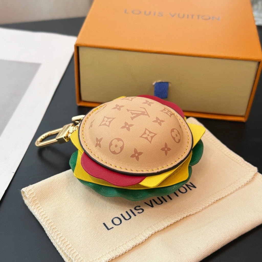 Louis Vuitton Letter-printed Leather Hamburger-shaped Earphone Bag Bags Charm #77581