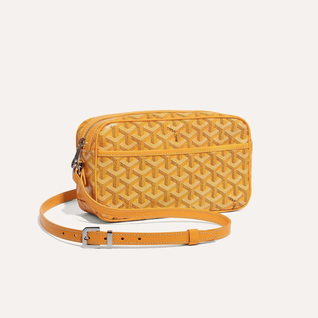 GOYARD Cap-vert Men's And Women's Old Flower Full Print Inside And Outside Compartments Canvas Patchwork Leather Messenger Bag Camera Bag Shoulder Crossbody Bags #76387