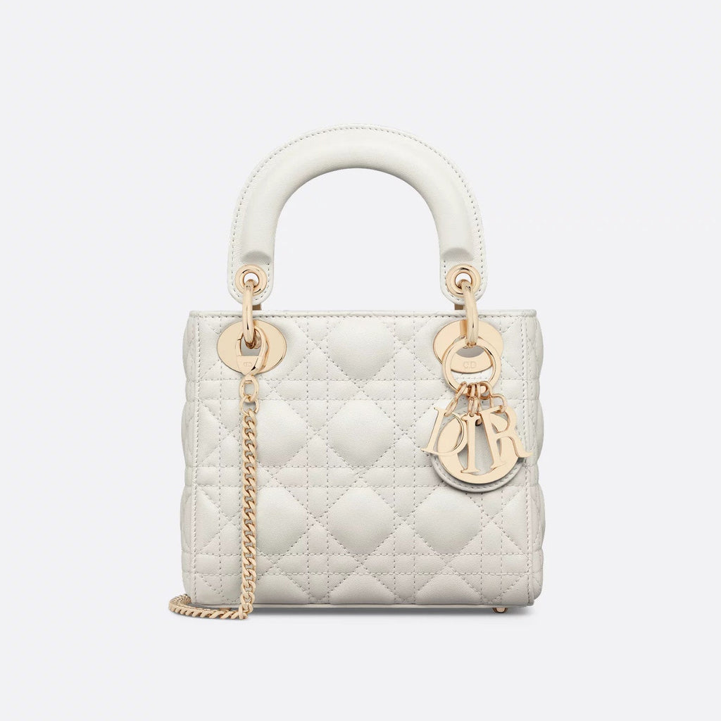 Dior Lady Women's Solid Color Metal Pendant Removable Chain Shoulder Strap Wicker Pattern Sheepskin Leather Single Shoulder Crossbody Handbag Bag Bags #77983