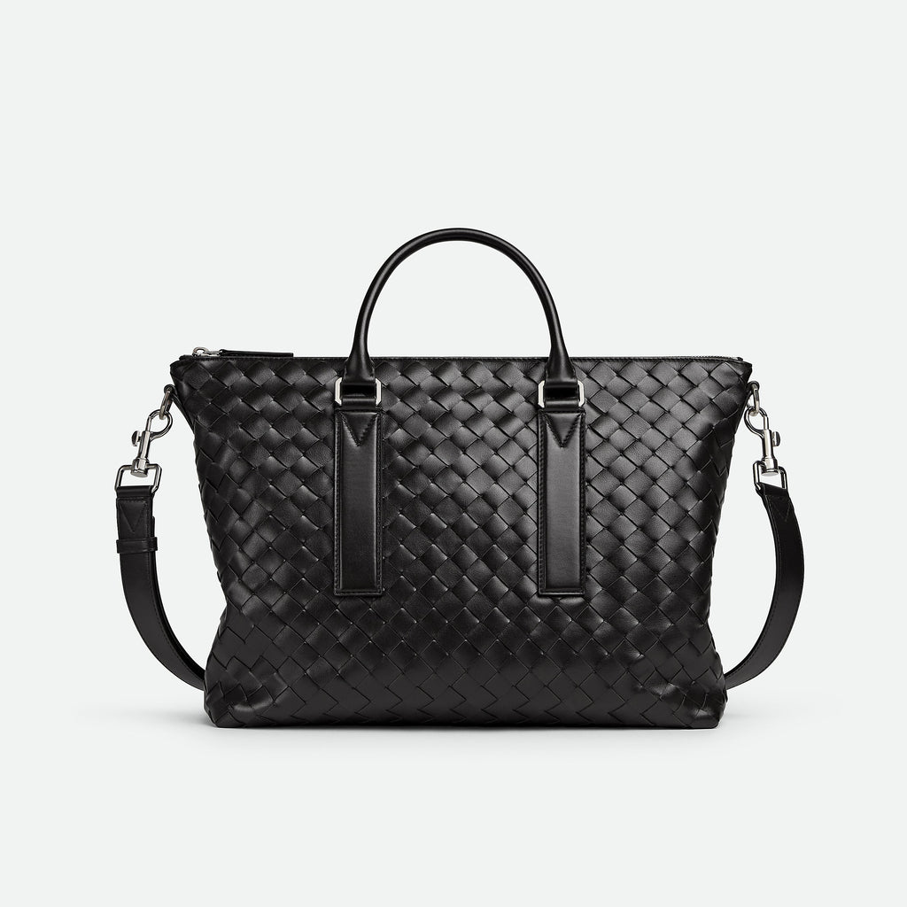 Bottega Veneta Intrecciato Men's Solid Color Adjustable Detachable Shoulder Strap Woven Calfskin Briefcase Handbag Bag Bags #77518