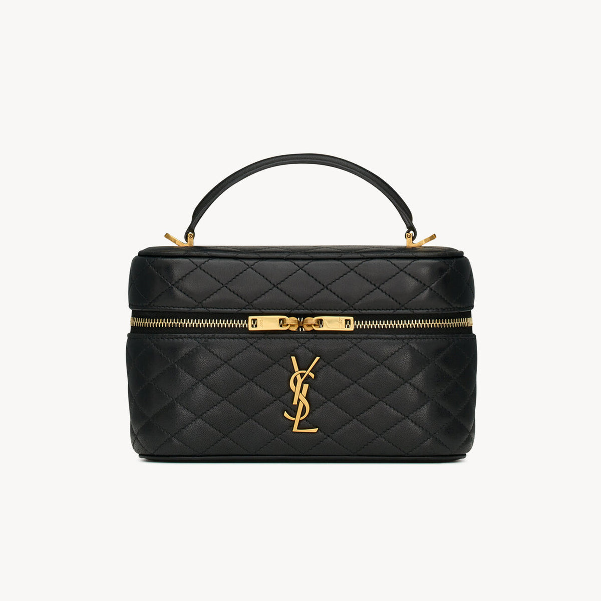 SAINT LAURENT GABY VANITY BAG Ladies Solid Color Detachable Adjustable Shoulder Strap Lambskin Shoulder Handbag Cosmetic Bag #76574
