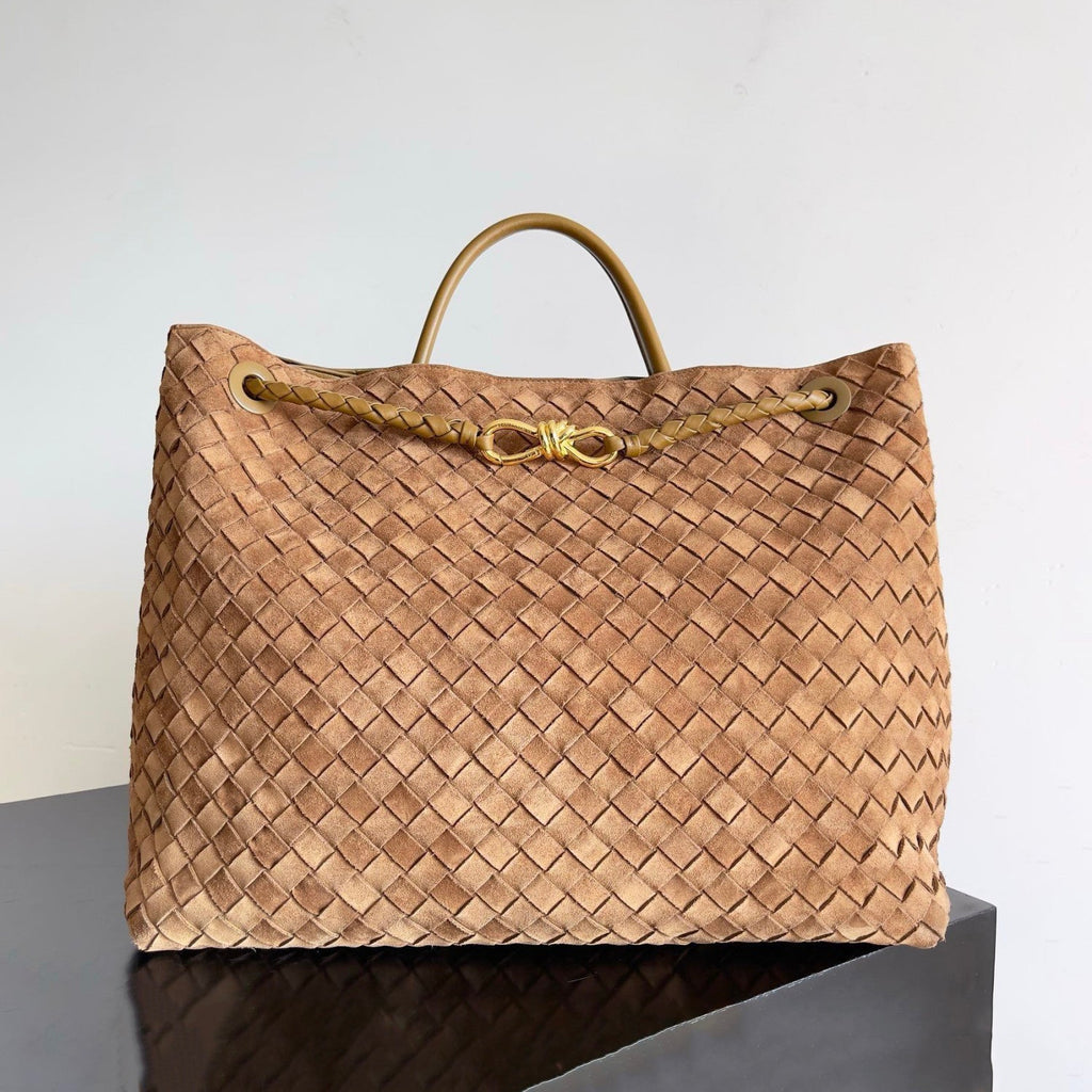 Bottega Veneta Large Andiamo Women's Woven Solid Color Magnetic Clasp Closure Sheepskin Tote Bag Bags #76912